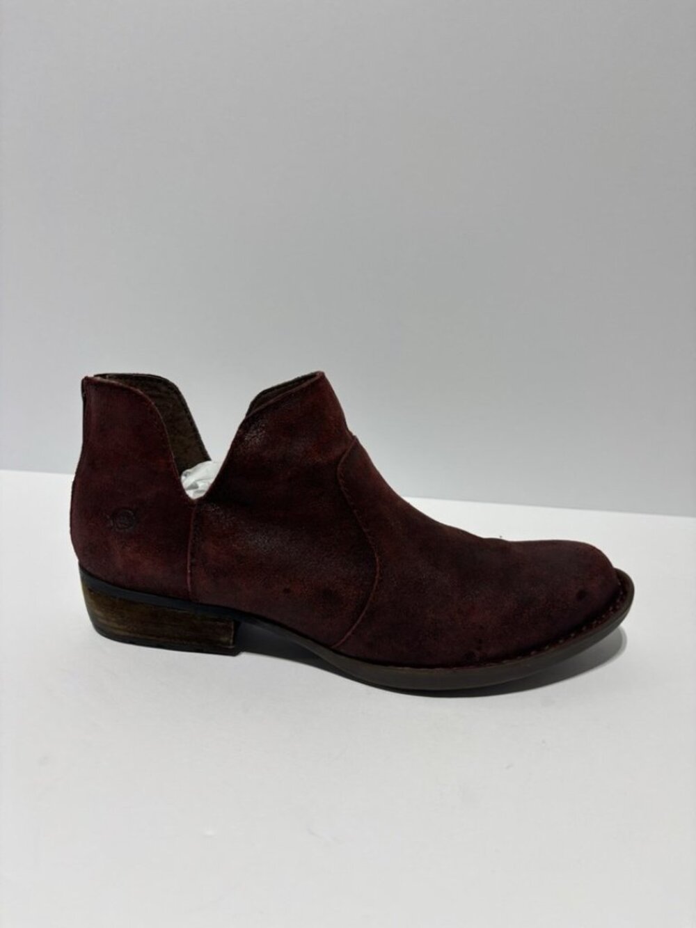 Born Women’s Kerri Burgundy Leather Ankle Booties, Size 9.5 M